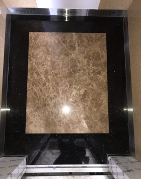 ĐÁ SÀN CABIN VIỀN ĐEN HOA VĂN ĐÁ MÀU NÂU