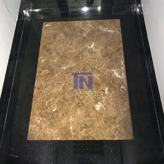 ĐÁ SÀN CABIN VIỀN ĐEN HOA VĂN ĐÁ MÀU NÂU