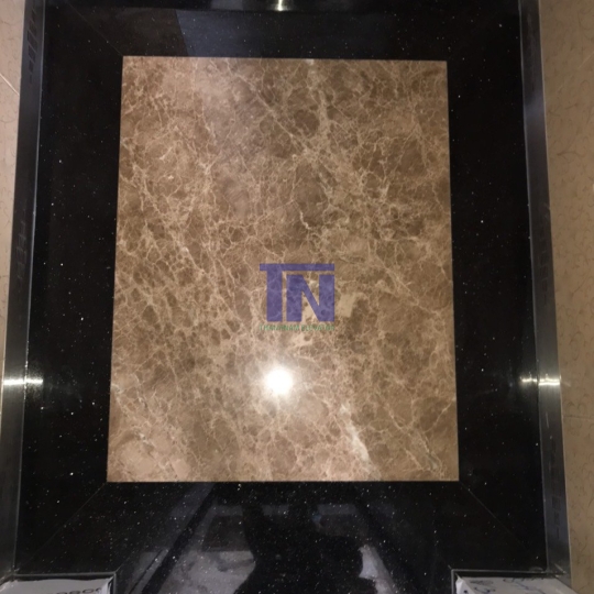 ĐÁ SÀN CABIN VIỀN ĐEN HOA VĂN ĐÁ MÀU NÂU